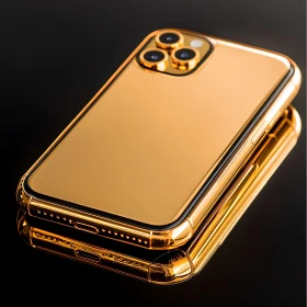 Opulent Golden Smartphone with Triple Lens Cameras