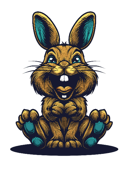 Joyful Bunny Art for Apparel POD Design