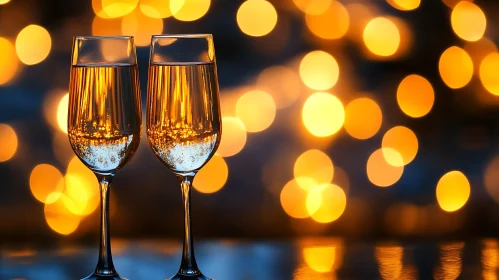 Golden Bubbles: A Champagne Toast Image