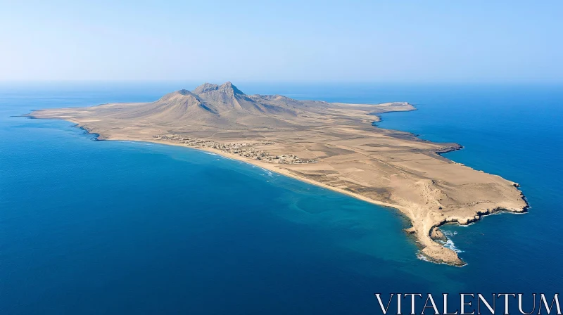 AI ART Scenic Aerial View of Deserted Island