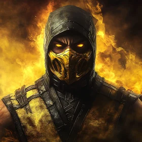 Masked Character in Fire