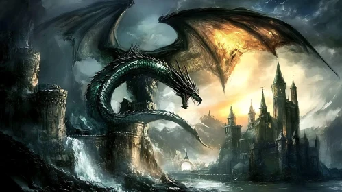 Dragon guarding the castle
