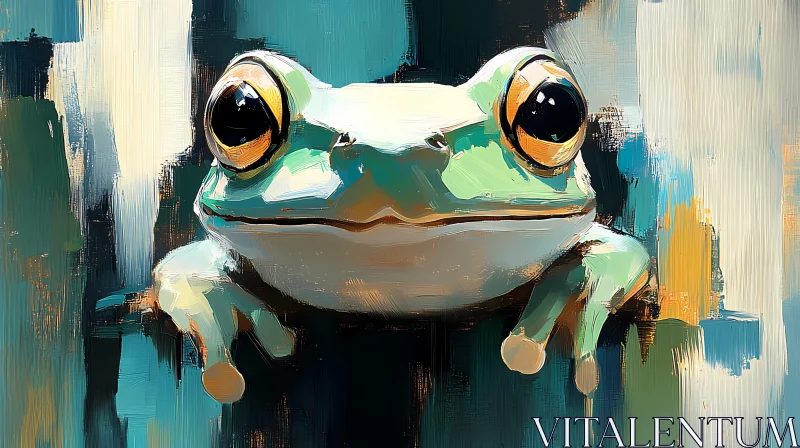 Frog Art with Bold Brushstrokes AI Image