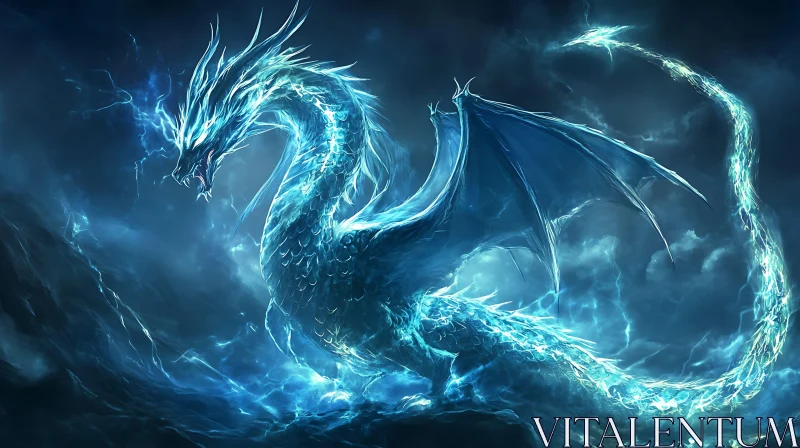 AI ART Frozen Dragon in the Tempest