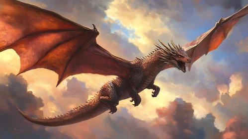 Dragon Soaring Through the Sky