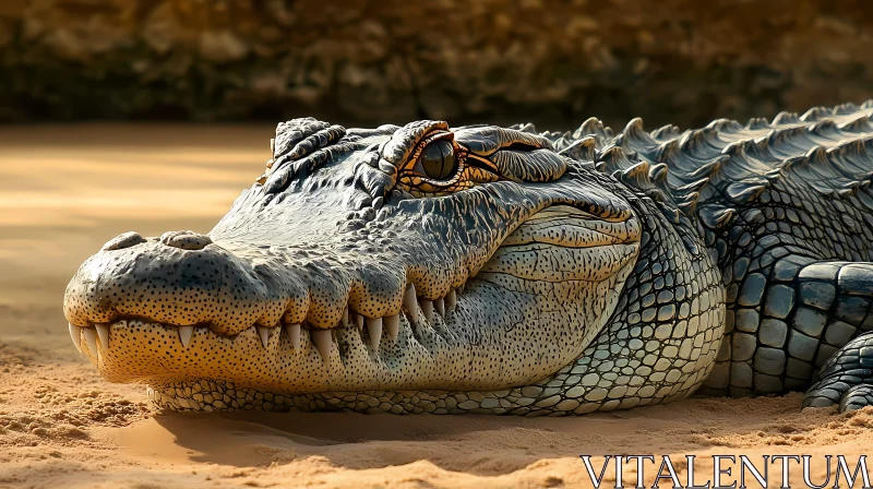 Crocodile's Luminous Presence AI Image