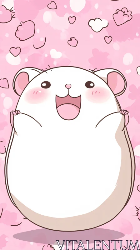 Cute Hamster Bliss in Cartoon Style AI Image