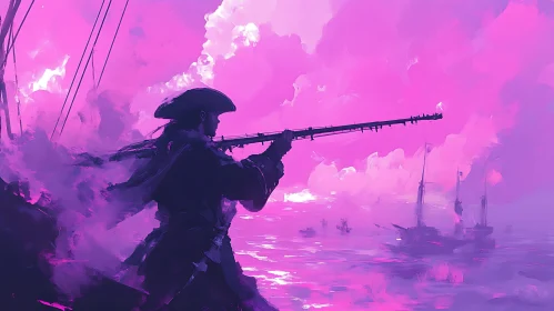 Pirate Hunter in Pink Sea