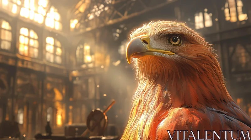 AI ART Eagle in Warm Sunlight