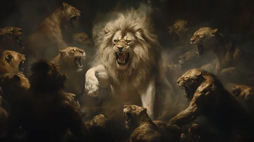 Fierce Lions Roaring