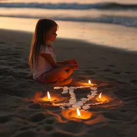 Child's Evening Meditation by the Sea