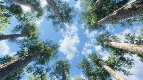 Upward View of Forest Canopy