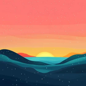 Peaceful Ocean Sunset Art