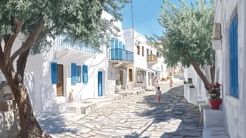 Idyllic Mediterranean Village Street