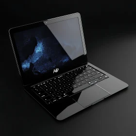 Modern Black Laptop with Glossy Finish