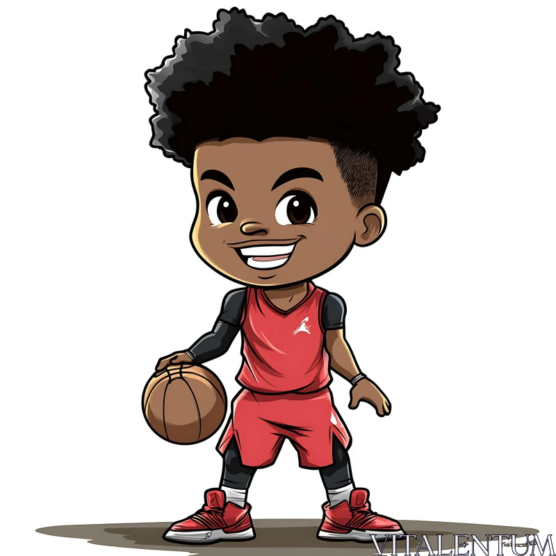 Young Player Cartoon AI Image