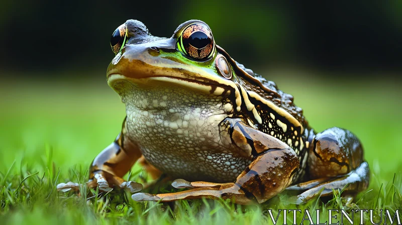 Frog Amidst Nature's Green Canvas AI Image