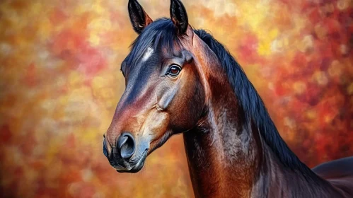 Graceful Horse in Fall Setting