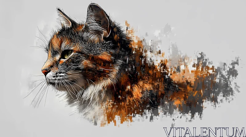 Digital Cat Artwork AI Image