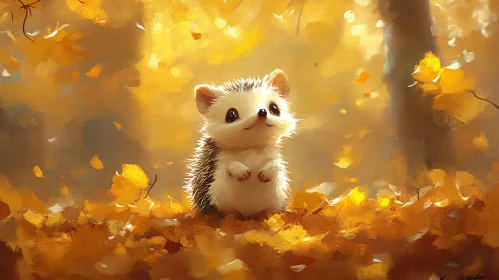 Autumn Hedgehog Illustration