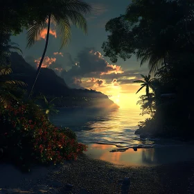 Tropical Island Sunset