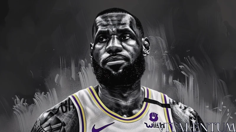 AI ART LeBron James - Iconic Basketball Figure