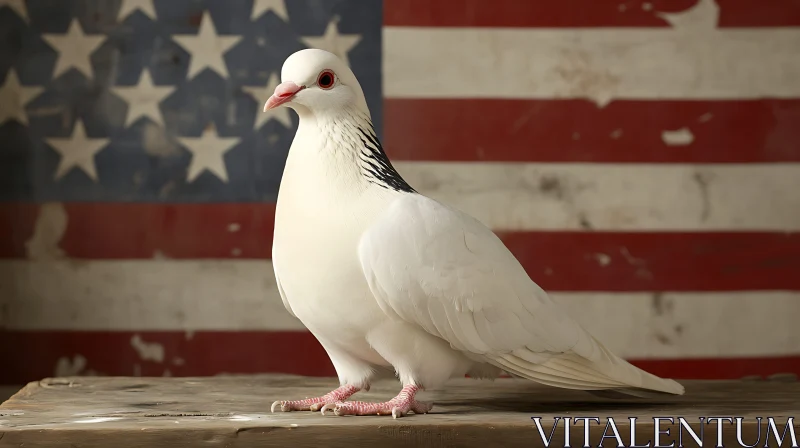 AI ART Patriotic Dove Against USA Flag