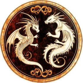 Mythical Dragons in Celtic Circle