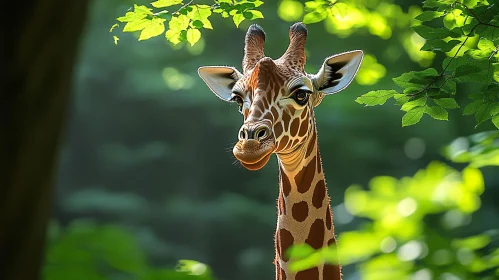 Elegant Giraffe Among Greenery