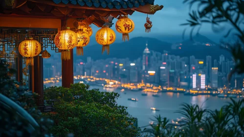 Urban Lights and Lanterns at Night
