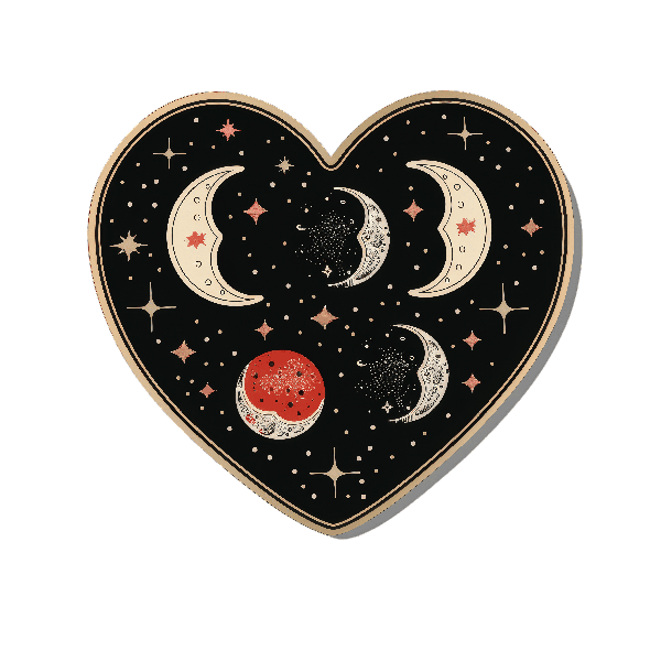 Lunar Heart Celestial Design POD Design