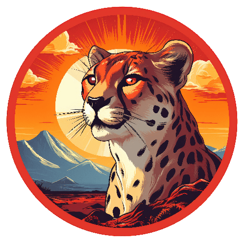 POD Design Digital Illustration of Cheetah at Sunset