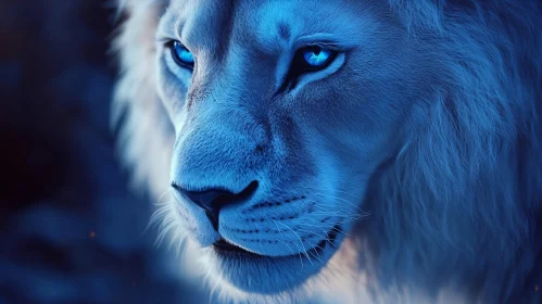 Icy Lion Portrait