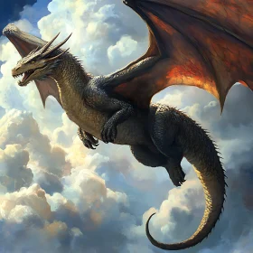 Majestic Dragon in Flight