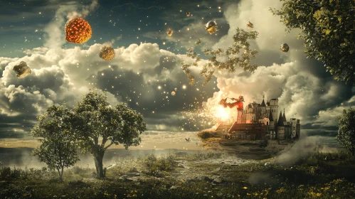 Dreamscape Castle: A Surreal Art Piece