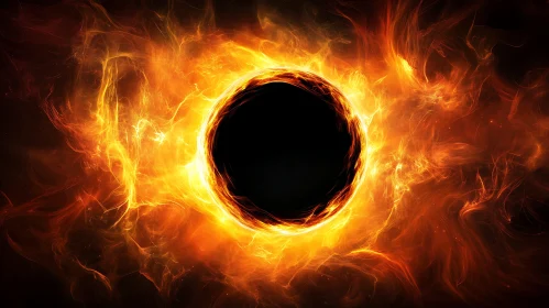 Blazing Circle of Flames in the Darkness
