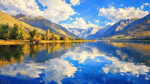 Idyllic Mountain-Reflected Lake Scene