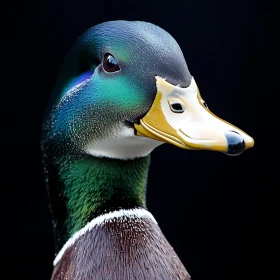 Detailed Mallard Duck Head Shot