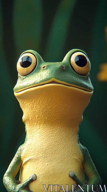 Detailed Frog Portrait AI Image