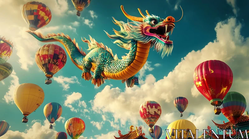 AI ART Fantastic Skyward Journey with Dragon