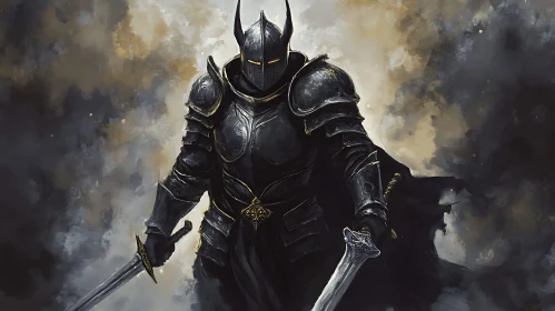 Armored Knight with Swords