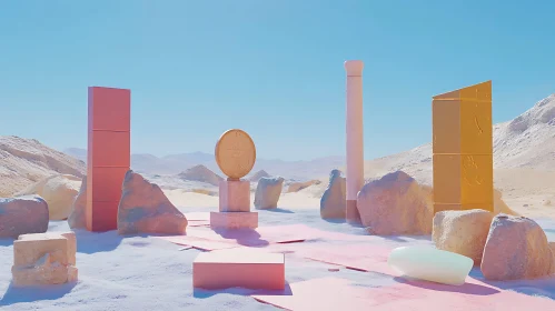 Pastel Desert Geometry Art