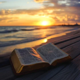 Golden Hour Reading by the Sea