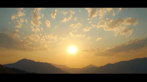 Mountains in the sunset