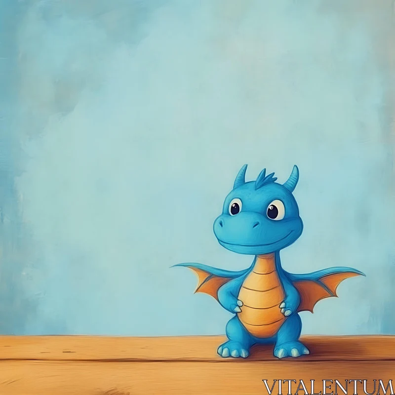 Playful Dragon Illustration for Children AI Image