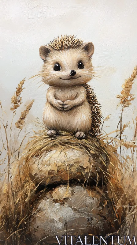 Adorable Hedgehog Art AI Image