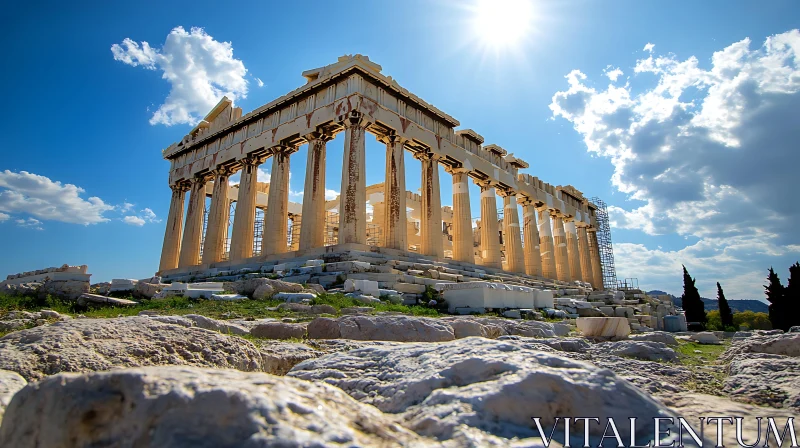 Acropolis Parthenon in Radiant Sunlight AI Image