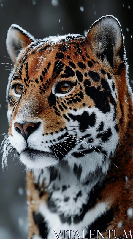 Jaguar in the Snow AI Image