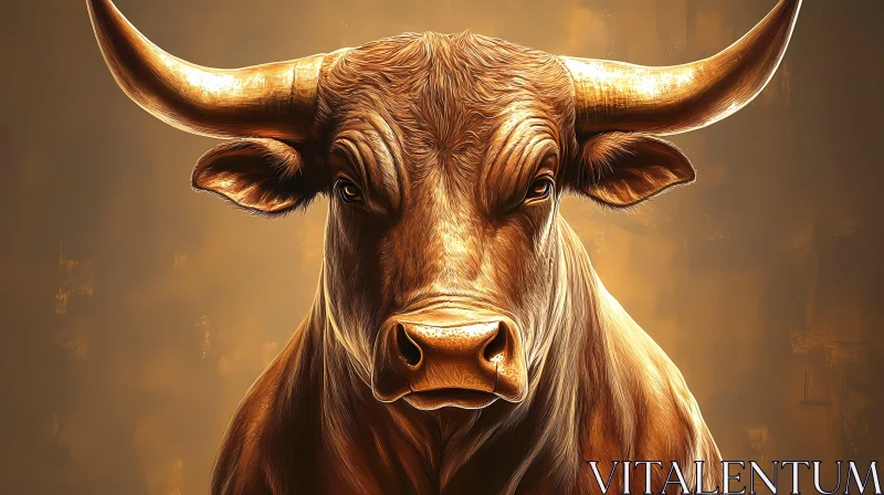 Majestic Bull Illustration AI Image