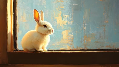 Tranquil Rabbit on a Windowsill